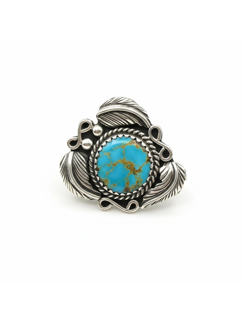 Jesus Vega Royston Turquoise Sterling Silver Adjustable Ring 27 Grams